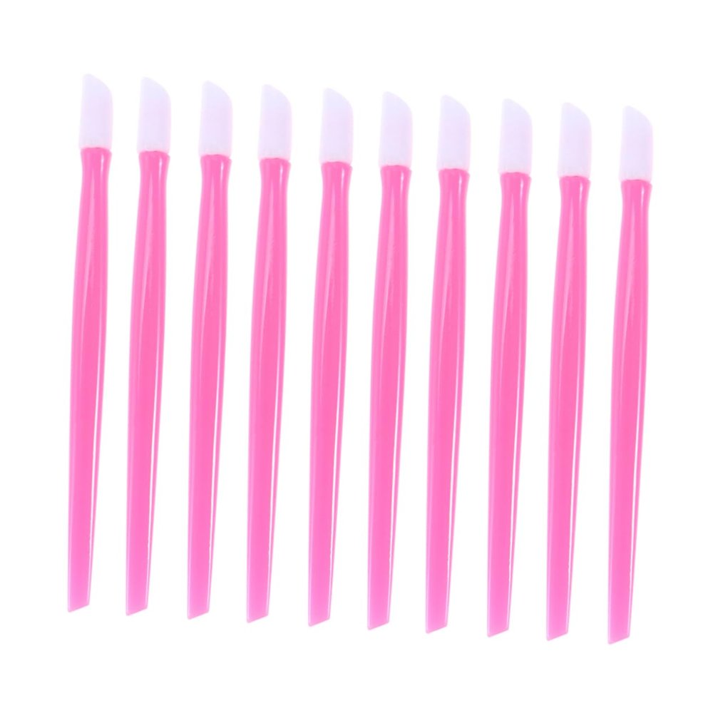 FRCOLOR 100pcs Pink Plastic Nail Cleaning Sticks Ergonomic Cuticle for Manicure Dead Skin Removal Lightweight Durable Manicure Tools for Home Salon Use