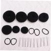 Baluue 22pcs Bun Maker Kit Hair Updo Accessories with Donut Shaped Clips Elastic Ropes for Ballet Dance Keeps Hair Neat Elegant Black view 2