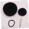 Baluue 22pcs Bun Maker Kit Hair Updo Accessories with Donut Shaped Clips Elastic Ropes for Ballet Dance Keeps Hair Neat Elegant Black view 3