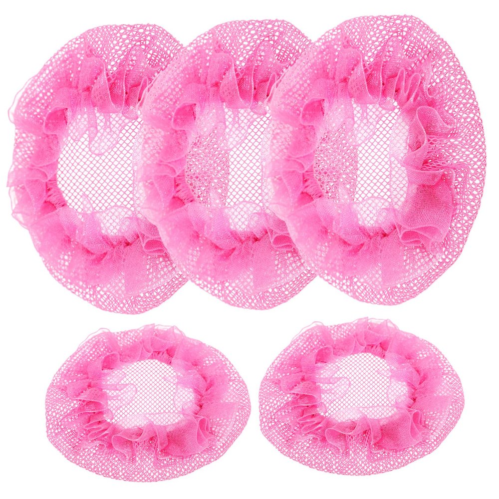 Baluue 5pcs Rosy Invisible Hair Nets for Elegant Bun Cover Breathable Hair Accessories for Women Girls for Ballet and Everyday Styles