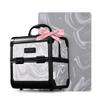 BYOOTIQUE Makeup Train Case with Mirror 2-Tier Trays Nail Travel Case Lockable Jewelry Organizer Cosmetic Box False Eyelash Storage for Nail Tech Cosmetologist Barbershop,CoyoteButtes Graystone view 1