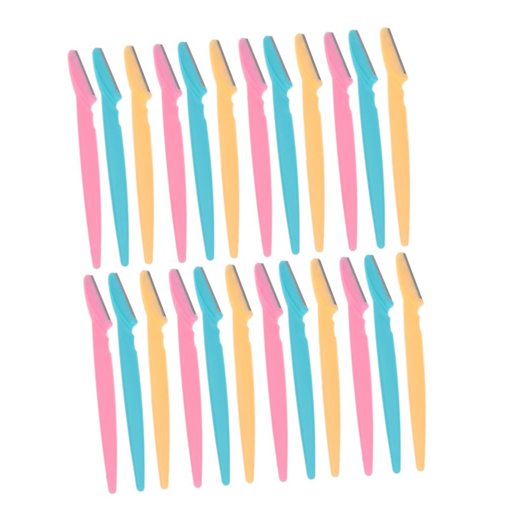 FRCOLOR 24pcs Stainless Steel Manual Eyebrow for Women and Men Precise Eyebrow Trimmers for Easy Shaping and Grooming