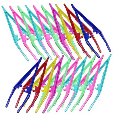 TOVINANNA 30pcs Disposable Eyebrow Tweezers Small Brow Clip for Women Plastic Tweezers for Trimming Portable and Easy to Use