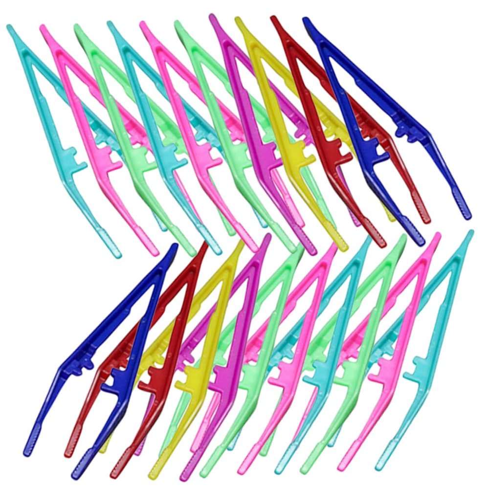 TOVINANNA 30pcs Disposable Eyebrow Tweezers Small Brow Clip for Women Plastic Tweezers for Trimming Portable and Easy to Use
