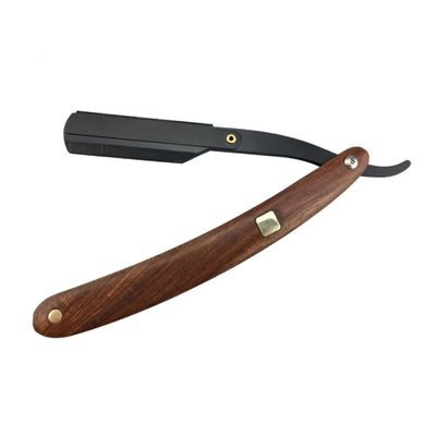 FOMIYES 2pcs Vintage Folding Manual Razor with Wooden Handle Chic Straight Barber Shaving Tool for Men Portable Hair Shaper for Home and Travel Use