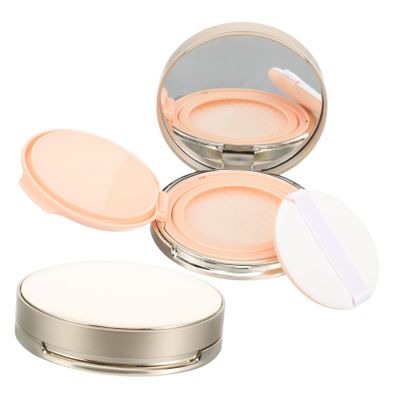 minkissy 2pcs Compact Case Foundation Full Coverage Mirror Portable Powder Container Cushion Puff Box