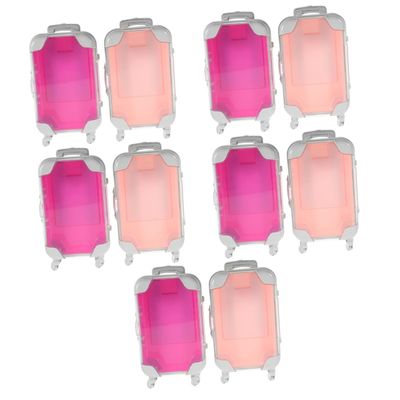 SKISUNO 10pcs Makeup Organizer Storage Mini Suitcase Travel Cosmetic Case Makeup Bag