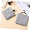 2 Pcs Leather Cosmetic Pouches No Zipper Self Closing Travel Storage Bags for Jewelry Earphones & Accessories Pocket Bags for Women view 3