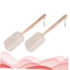 Baluue 2pcs Handle Cotton Linen Bath Brush for Exfoliating and Cleaning for Back Feet and Knees Soft Bristles for Gentle Massage and Lathering Body Wash view 3
