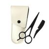 Ipetboom 3pcs Beard Grooming Kit Stainless Scissors Mustache Trimming Tool with Apricot Leather Comb for Men Beard Care and Styling view 1