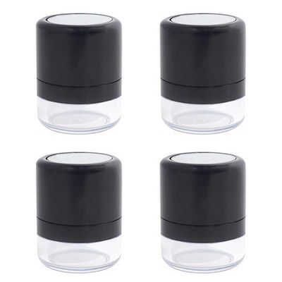 4 Pcs Empty Loose Powder Box Mini Travel Blusher Finishing Powder Jar Refillable Makeup Cosmetic Foundation Powder Case Container with Mirror and Mushroom Sponge Puff