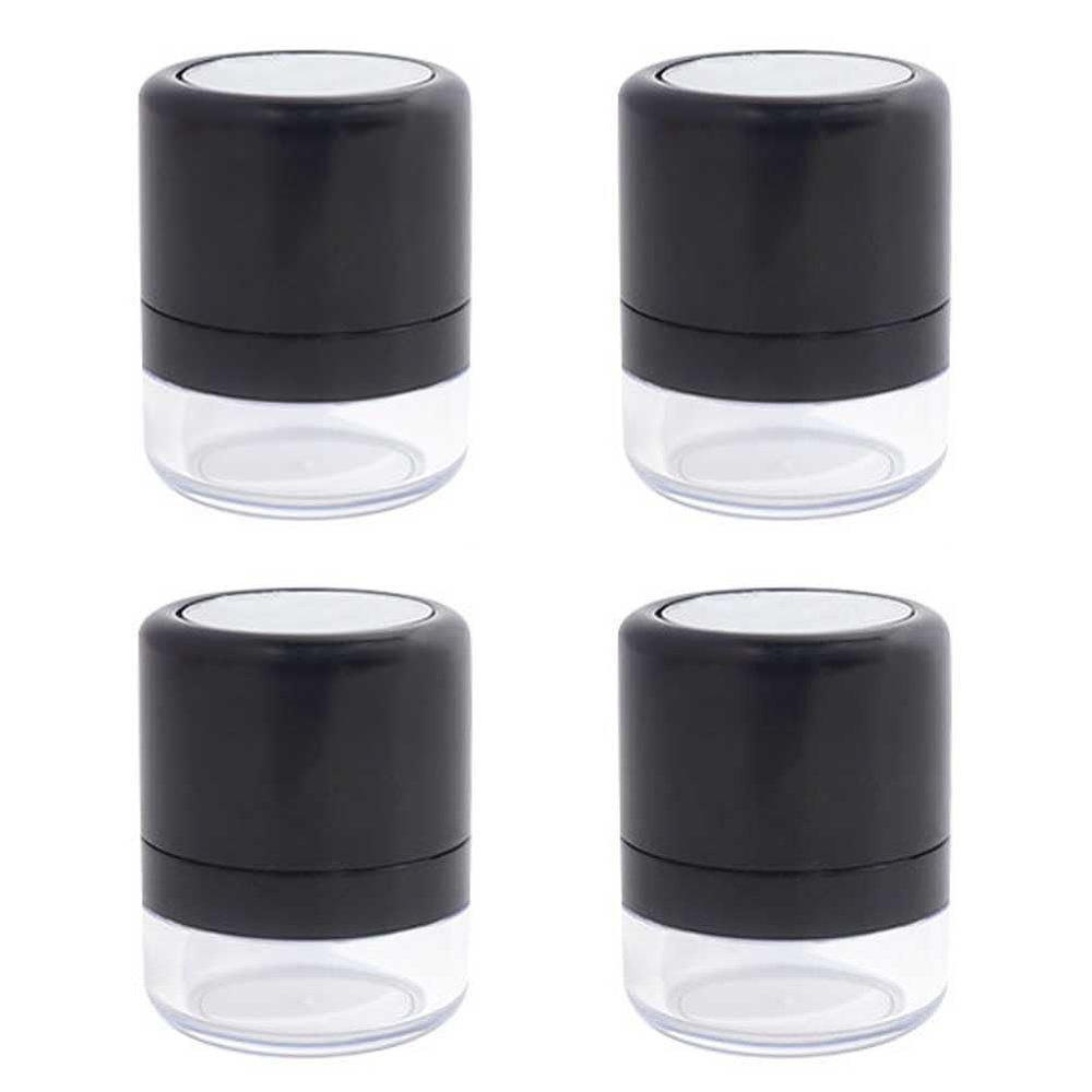 4 Pcs Empty Loose Powder Box Mini Travel Blusher Finishing Powder Jar Refillable Makeup Cosmetic Foundation Powder Case Container with Mirror and Mushroom Sponge Puff