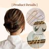 2024 Upgrade French Hair Pin for Women - U Shaped Metal Vintage Hair Sticks Hairstyle (Silver) view 3