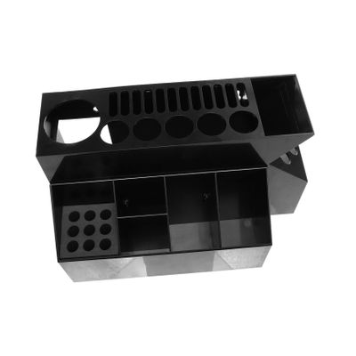 FRCOLOR 1pc Capacity Scissor Holder and Hairdressing Tool Box Detachable Design Comb Storage Case for Stylists Material Elegant Black Finish