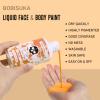 BOBISUKA Orange Face Body Paint Liquid Texture Washable Non Toxic Facepaint Fast Drying Foundation Makeup for or Halloween Pumpkin Cosplay SFX Costume Party Large Capacity(130ml) view 2