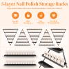 10PCS Triangular Cosmetic Display Shelves, 5 Tiers Triangular Cosmetic Display Rack, Wall Mounted Nail Polish Rack for Lipsticks and Perfumes, for Salon or Home, Black view 3