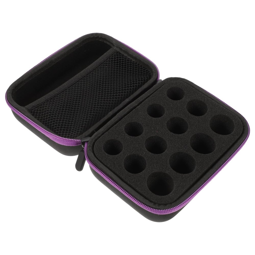 MERRYHAPY 1pc Slot Storage Bag Eva Case for Roller Bottles Travel-friendly Organizer