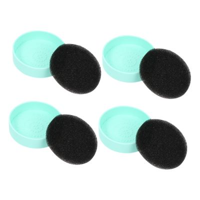 Didiseaon 4pcs Makeup Brush Cleaner Sponge Pad Efficient Eye Shadow Brush Cleaning Tool Soft and Lightweight Design for Powder Removal Green