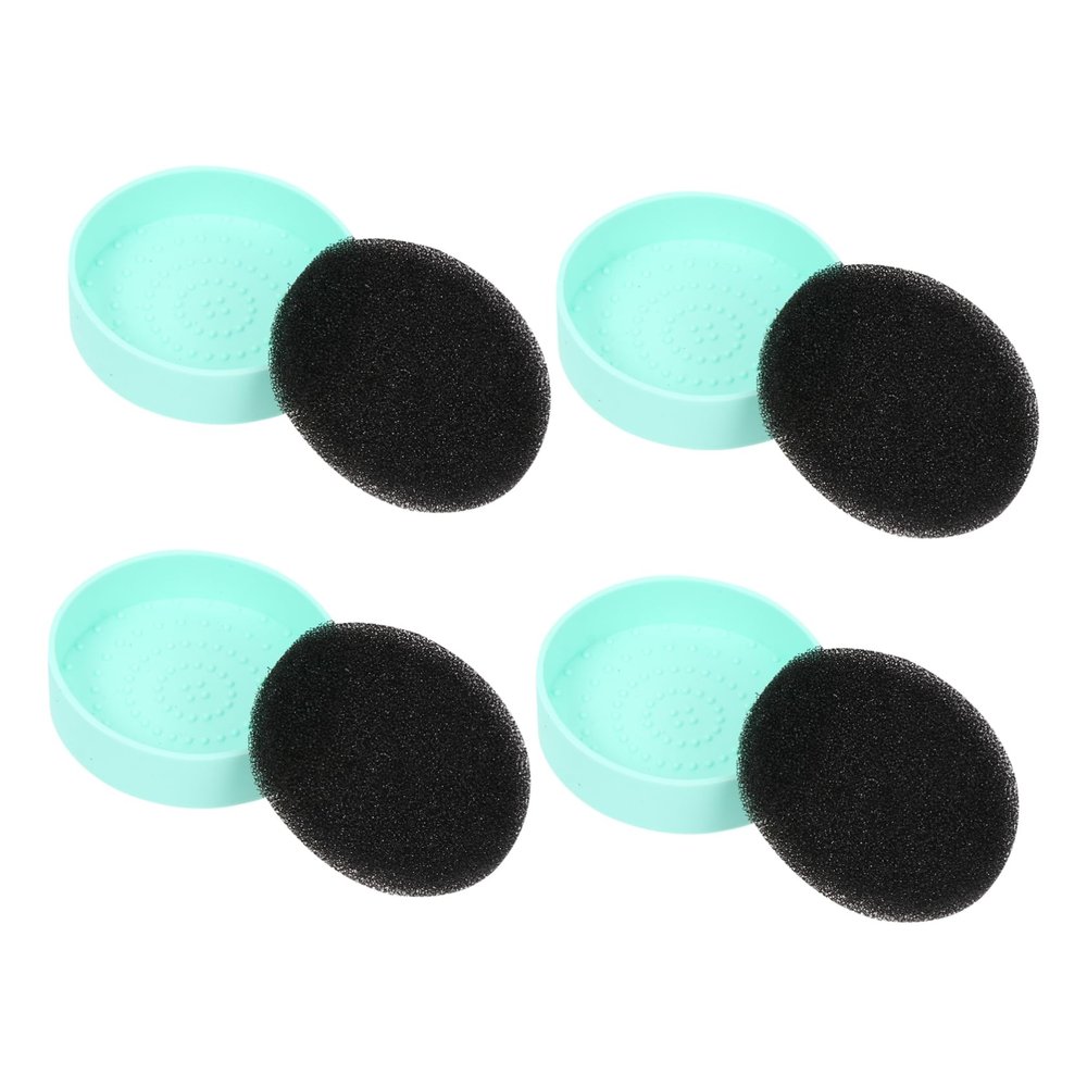 Didiseaon 4pcs Makeup Brush Cleaner Sponge Pad Efficient Eye Shadow Brush Cleaning Tool Soft and Lightweight Design for Powder Removal Green