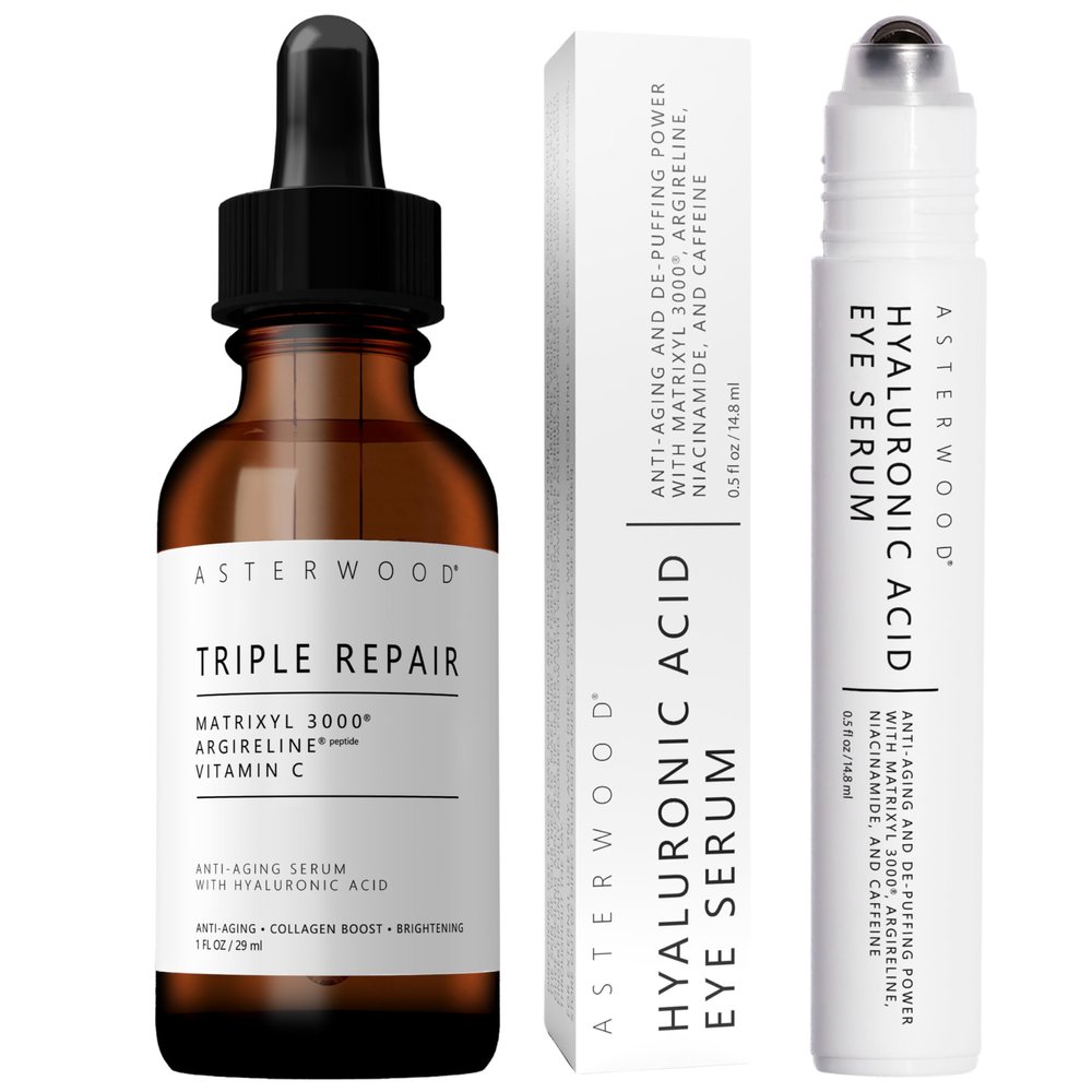 Asterwood Triple Repair Serum (1 oz) + Hyaluronic Acid Eye Serum