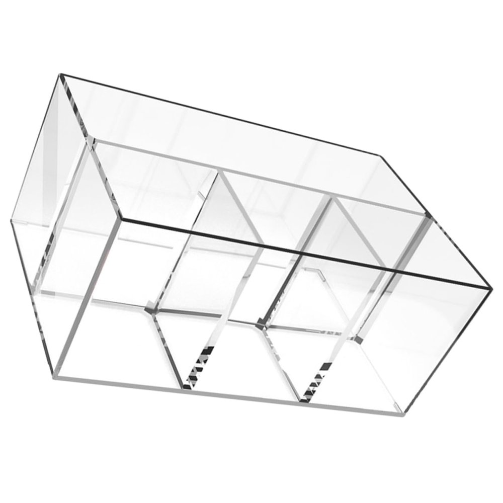 ABOOFAN Desk Makeup Organizer Makeup Brush Holder Organizer 4-compartment Storage Tube for Makeup Brushes