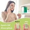MA..YCR.EATE/ 100Pcs Face Blotting Paper for Oily Skin, Oil Blotting Sheets for Face, Natural Linen Oil Paper for Face, Blotting Paper for Makeup, Built-in Mirror & Powder Puff for Women Men Green Tea view 3