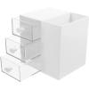 ABOOFAN Desktop Makeup Storage Basket Multi-purpose Cosmetic Organizer for Office and Bathroom Holder for Brushes Swabs and Makeup Tools White view 1