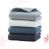 BEBEMOKO 4pcs Pure Cotton Solid Color Towel Thicken Facial and Hand Towels for Bathroom Eco-Friendly Soft and Absorbent Dark Grey Dark Blue White Grey view 3