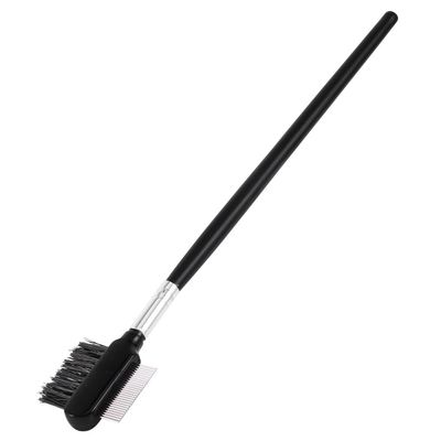 2051 Eyelash Eyebrow Brush Comb Wooden Handle Double Extension Metal Steel Makeup
