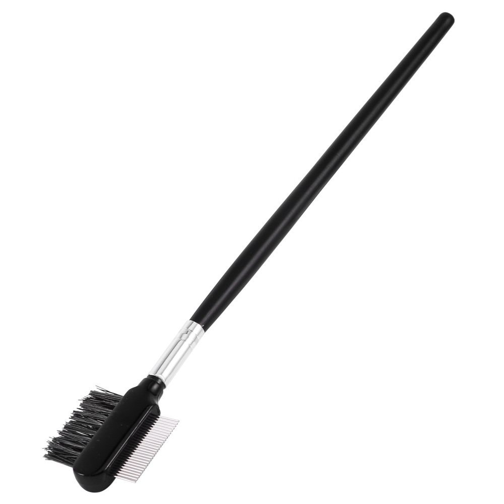 2051 Eyelash Eyebrow Brush Comb Wooden Handle Double Extension Metal Steel Makeup