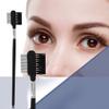 2051 Eyelash Eyebrow Brush Comb Wooden Handle Double Extension Metal Steel Makeup view 2