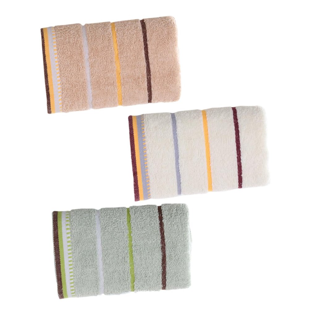 ETHZZLE 3pcs Cotton Facial Towels Soft and Absorbent Washcloths for Home Bathroom Use Quick-Dry Skin-Friendly Neutral Colors