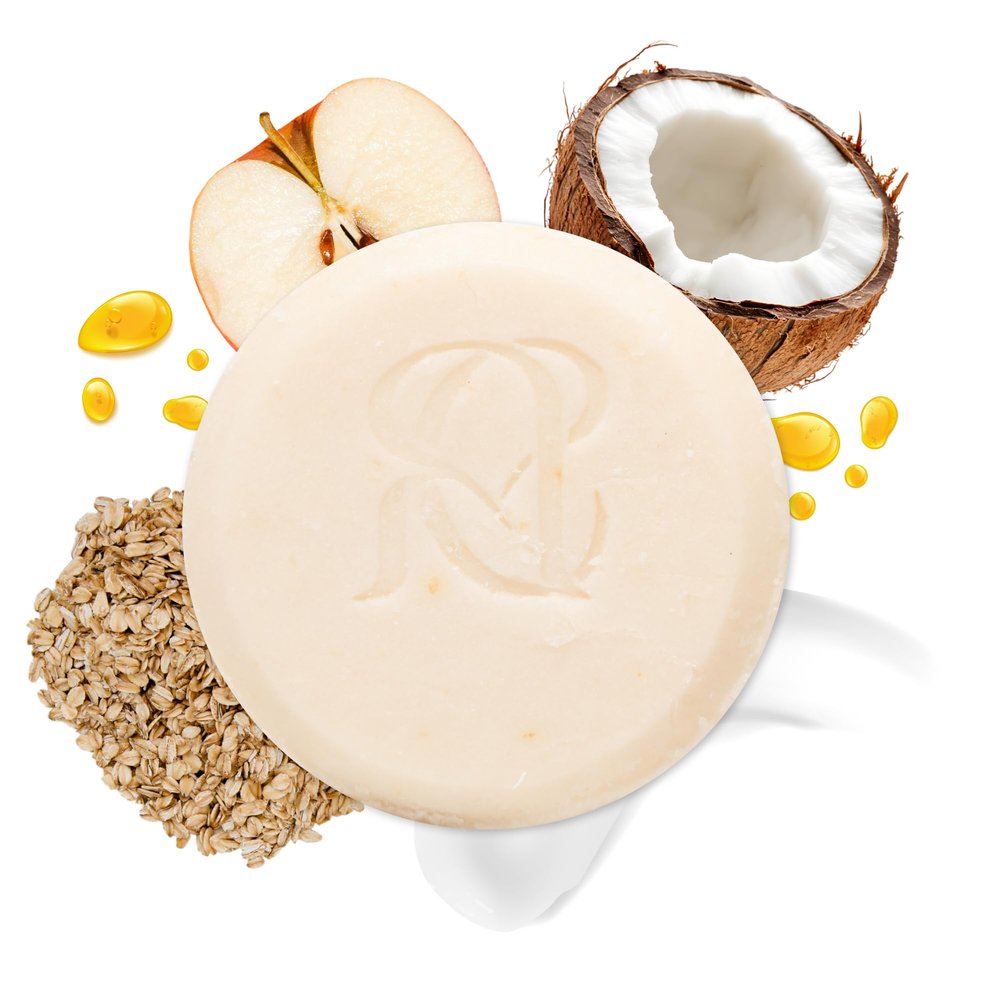 Alice Cares Restore & Shine Shampoo Bar for Dry, Damaged & Color-Treated Hair with Panthenol, Oat Kernel Flour & Moringa Oil Strengthening & Repairing Zero Waste, Travel-Friendly