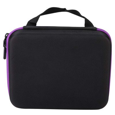 30 Bottles Essential Oil Storage Bag, Aromatherapy Carry Case, Shockproof Waterproof EVA Material, Double, Reinforced Handle, Compatible with 5 15ml Oil Bottles, Black/ (Purple)