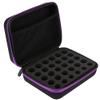 30 Bottles Essential Oil Storage Bag, Aromatherapy Carry Case, Shockproof Waterproof EVA Material, Double, Reinforced Handle, Compatible with 5 15ml Oil Bottles, Black/ (Purple) view 2
