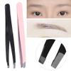 2 Piece Set Tweezers for Hair Women Flat End Tweezers for Hair Women Stainless Steel Eyebrow Tweezers Hair Removal Clips Makeup Tool view 3