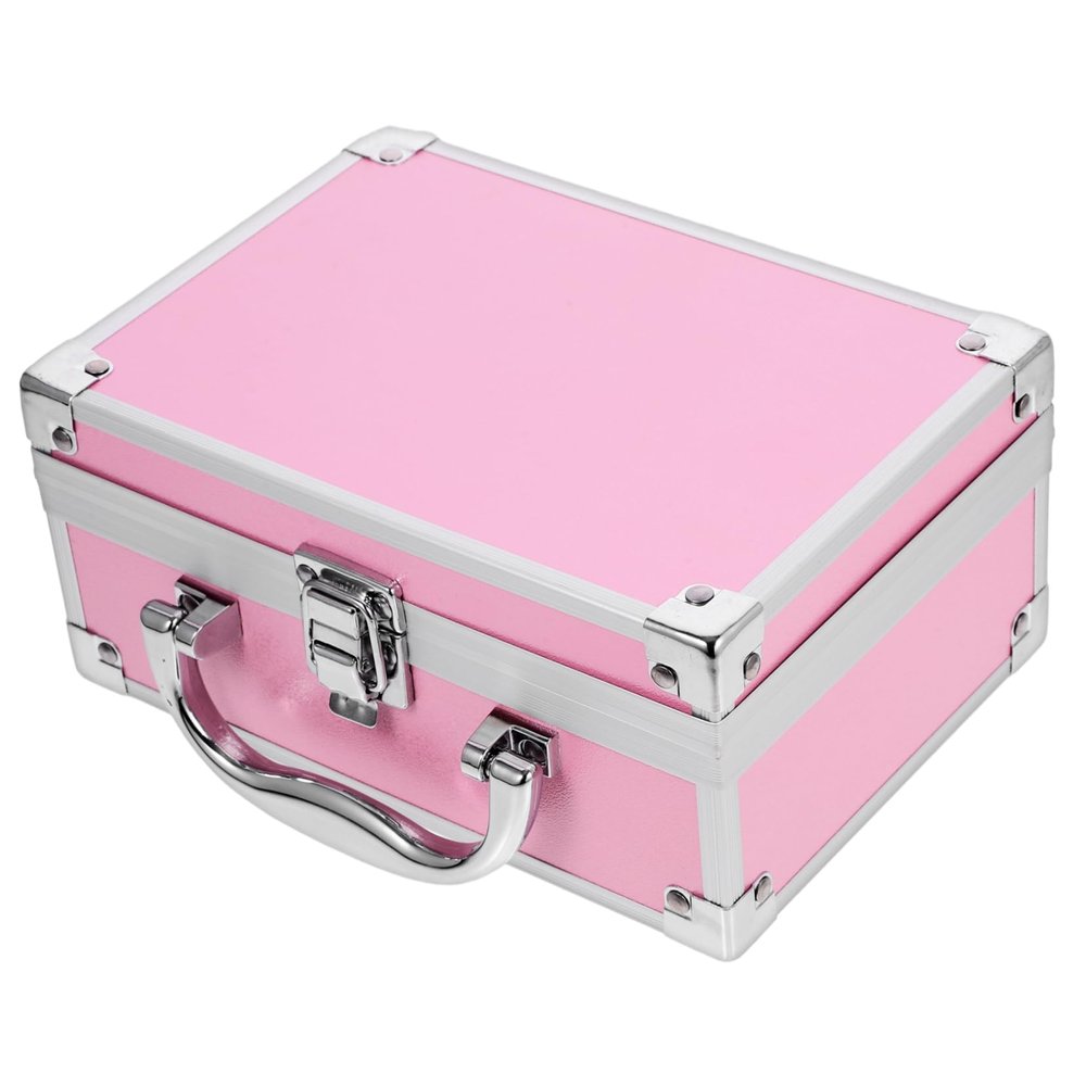FOMIYES Portable Aluminum Alloy Makeup Organizer Case Small Pink Cosmetic Briefcase for Travel and Home Use Lightweight and Stylish Storage for Makeup Tools and Accessories