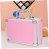 FOMIYES Portable Aluminum Alloy Makeup Organizer Case Small Pink Cosmetic Briefcase for Travel and Home Use Lightweight and Stylish Storage for Makeup Tools and Accessories view 3