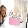 FOMIYES Portable Aluminum Alloy Makeup Organizer Case Small Pink Cosmetic Briefcase for Travel and Home Use Lightweight and Stylish Storage for Makeup Tools and Accessories view 4
