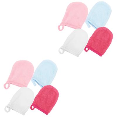 Baluue 8pcs Face Makeup Mitts Microfiber Cleaning Gloves for Women Comfortable Fit