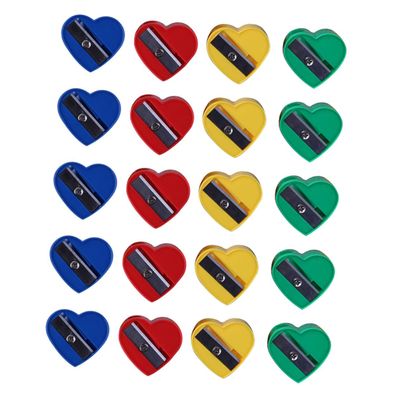 TEHAUX 60pcs Heart Shape Eyebrow Pencil Sharpeners Single Hole Makeup Tool for Brow Pencils Compact and Lightweight Design for Easy Use Travel and Daily Makeup Routine