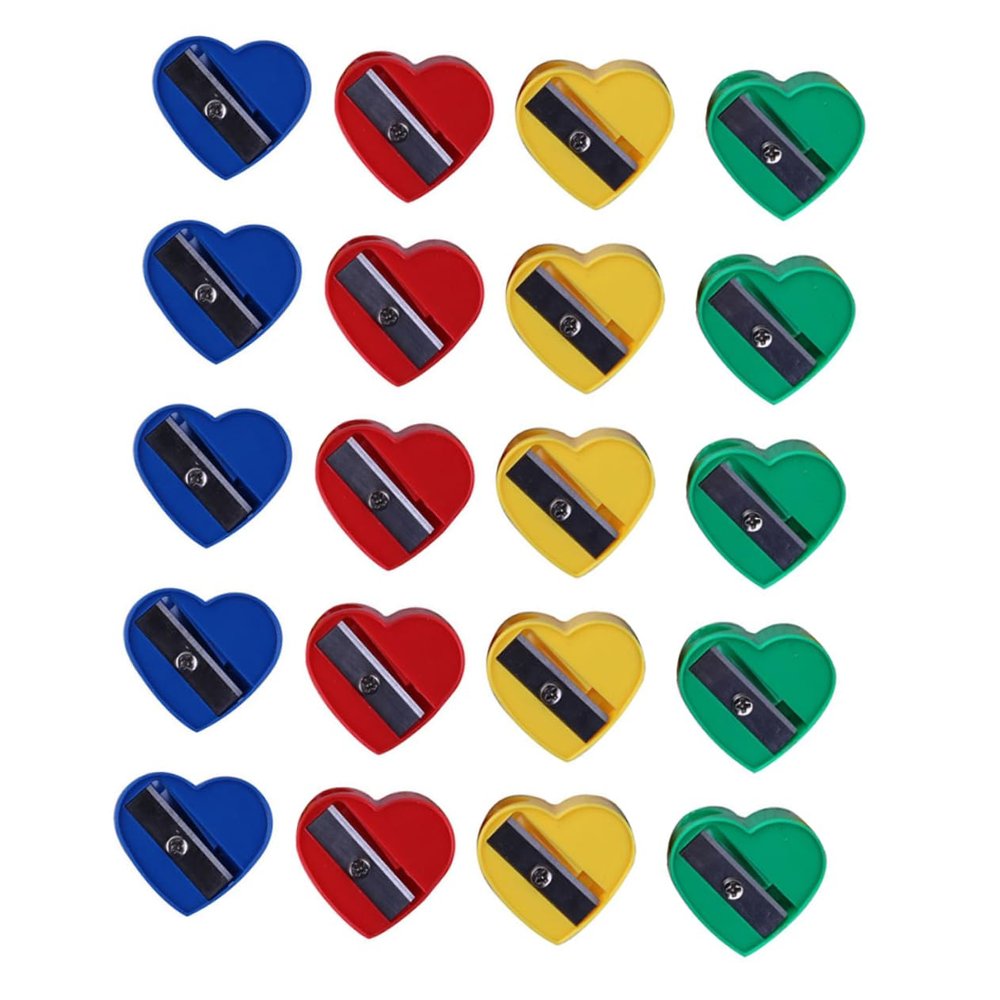 TEHAUX 60pcs Heart Shape Eyebrow Pencil Sharpeners Single Hole Makeup Tool for Brow Pencils Compact and Lightweight Design for Easy Use Travel and Daily Makeup Routine