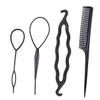 Baluue 4pcs Bun Hair Styling Kit Portable Holder Clip Roll Maker Lightweight Tools for Elegant Hairstyles for Home Salon Use Fashion Hair Design Accessories Set view 1