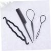 Baluue 4pcs Bun Hair Styling Kit Portable Holder Clip Roll Maker Lightweight Tools for Elegant Hairstyles for Home Salon Use Fashion Hair Design Accessories Set view 3