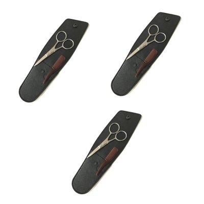 NOLITOY 3 Sets Men's Eyebrow Trimmer Scissors Beard Scissors Stainless Steel Shear Hair Cutting Tool Grooming Kit