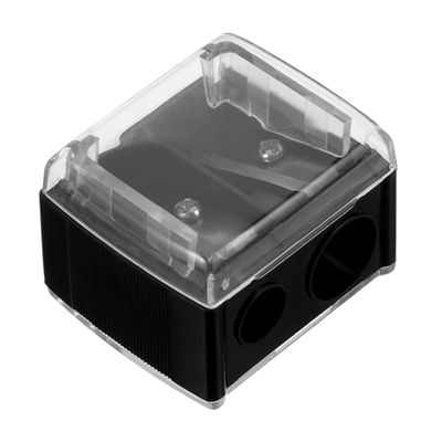 Baluue Double Hole Pencil Sharpener for Eyebrow and Lip Liner Dual Sharpener with Removable Cover Cosmetic Tool for Precise Eyeliner Application Travel-Friendly