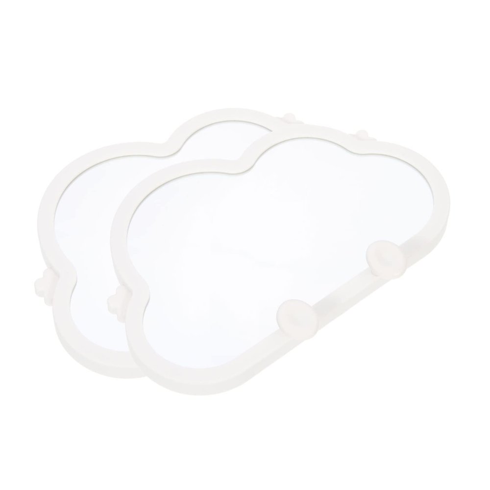 NOLITOY 2pcs Cloud-Shaped Cosmetic Mirrors Hanging Vanity Mirrors for Desk High Definition Makeup Reflection Girls Home White