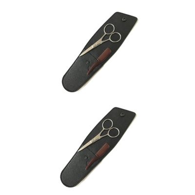 NOLITOY 2 Sets Beard Trimmer Scissors Set Eyebrow Trimmer Kit Scissors Stainless Steel Shears Grooming Tools Barber Accessories