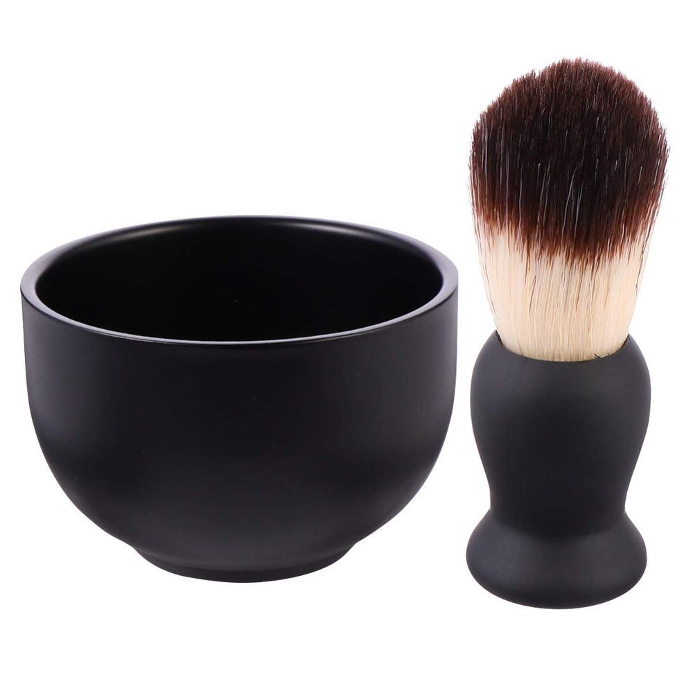 NOLITOY 2pcs Shaving Brush Set for Men Beard Care Bowl and Brush Kit for Shaving Application Easy to Clean and Travel-friendly for Daily Grooming
