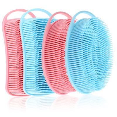 Ipetboom 4pcs Silicone Cleaning Brush Massage Body Shampoo Scrubber for Hair Scalp